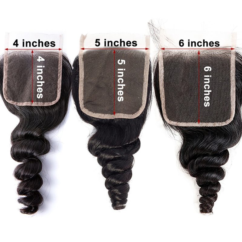 Virgin Hair Loose Wave 4x4 5x5 6x6 7x7 Transparent Lace Closure - 图片 3